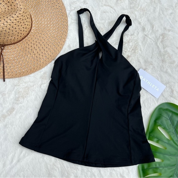 Athleta Black Crossed Tankini Swim Top - Picture 4 of 9